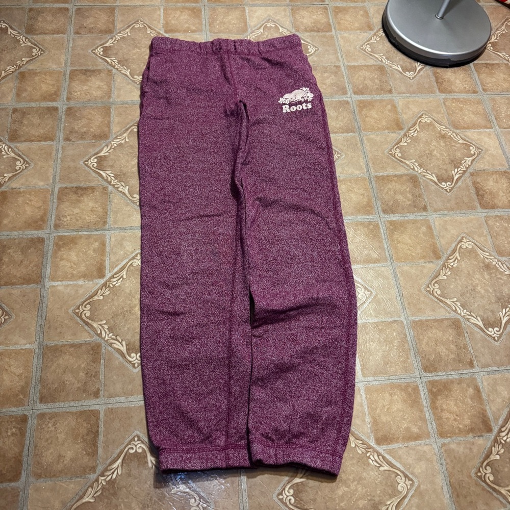 Roots Kids 14 Marled Burgundy Sweatpants – Fits Women’s XXS/XS